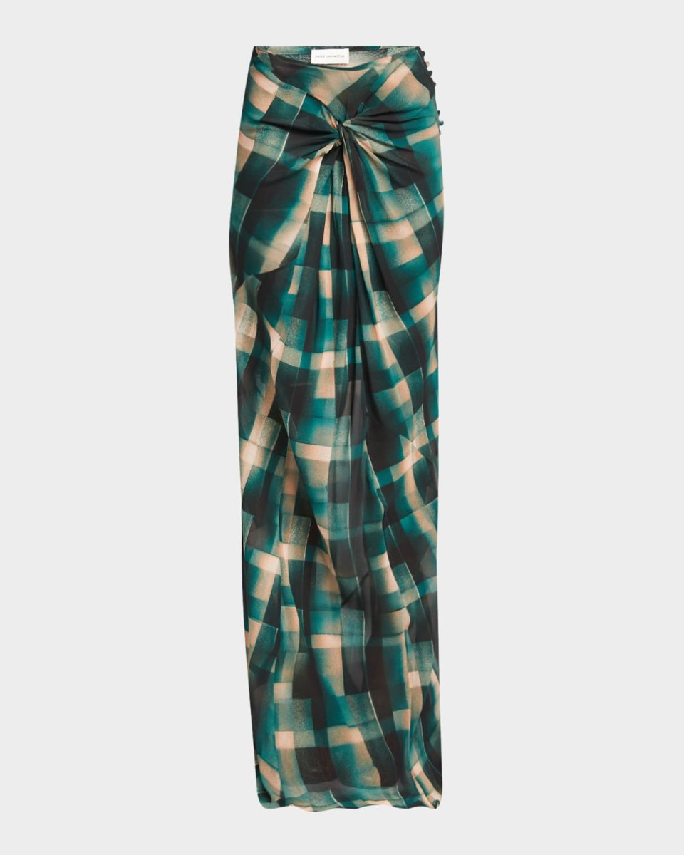 Smila Check Twisted Maxi Skirt